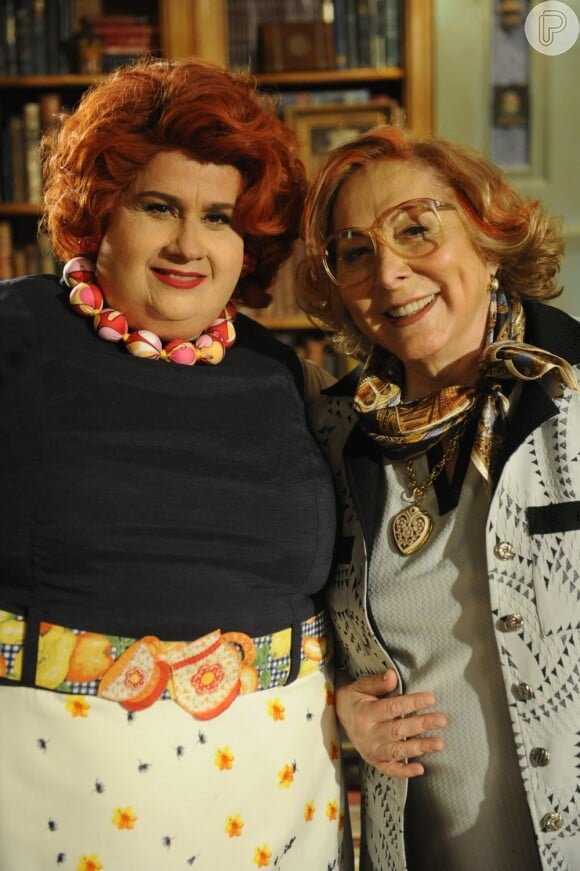 Em 2013, na novela 'Saramandaia', Vera Holtz é Dona Redonda e amiga de Pupu (Aracy Balabanian)