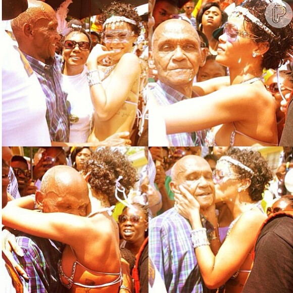 Rihanna curte o Carnaval de Barbados com seu avô