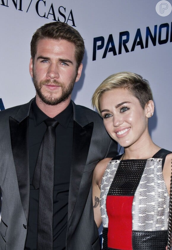 Miley Cyrus e seu noivo, Liam Hemsworth