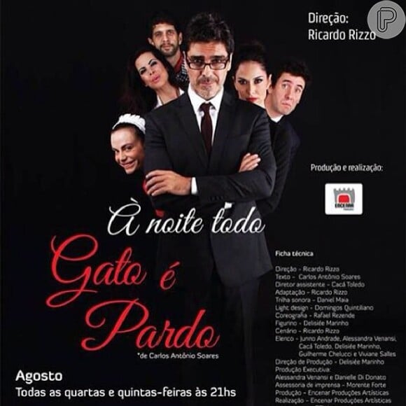 Junno Andrade está em cartaz com a peça 'À Noite Todo Gato é Pardo'