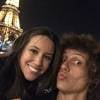 O jogador David Luiz passou a virada com a namorada, Sara Madeira, em Paris