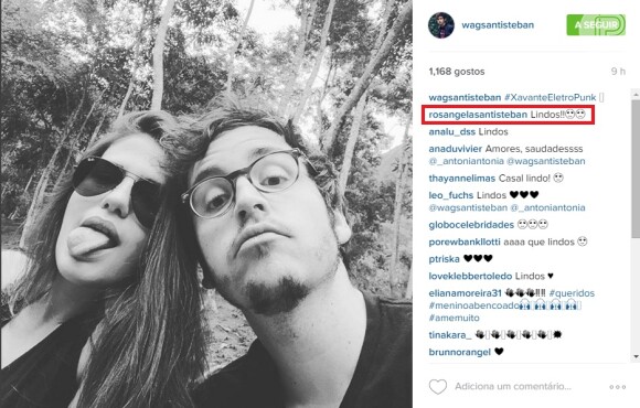 Mãe de Wagner Santisteban entrega casal no Instagram: 'Lindos'