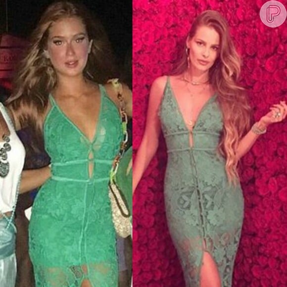 Marina Ruy Barbosa repetiu vestido de aproximadamente R$ 2 mil já usado por Yasmin Brunet