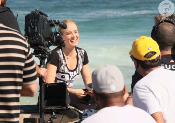 Angélica grava o programa 'Estrelas', na Barra da Tijuca, Zona Oeste do Rio de Janeiro, em 30 de agosto de 2013