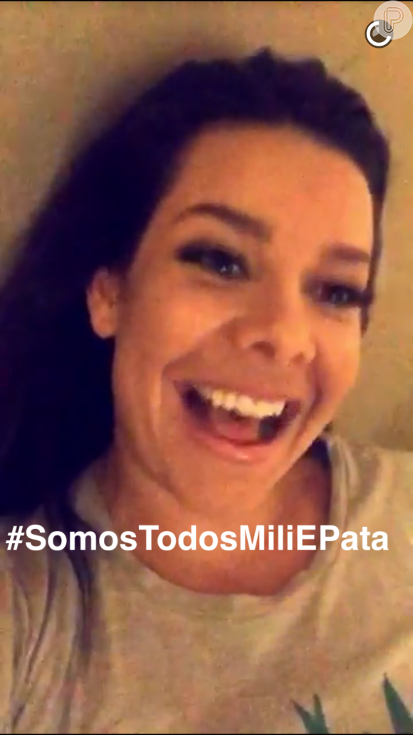 A mulher de Thiaguinho comentou a emoção dos fãs nos comentários e de seus amigos famosos com a hashtag #SomosTodosMiliEPata
