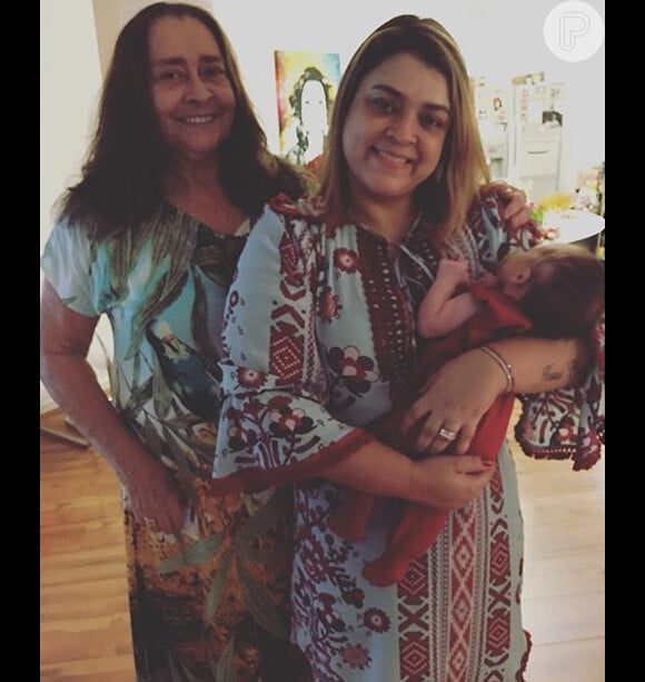 Preta Gil já compartilhou foto ao lado da mãe, Sandra Gadelha, e da neta, Sol de Maria, em sua conta de Instagram