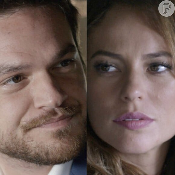 Melissa (Paolla Oliveira) se une a Pedro (Emílio Dantas) contra Felipe (Rafael Cardoso) e Lívia (Alinne Moraes), na novela 'Além do Tempo'