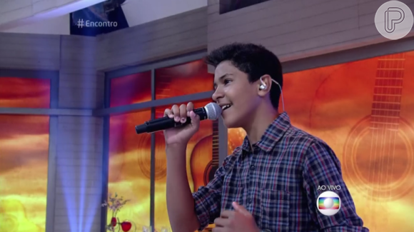 Marcos, de 13 anos, falou sobre sua audição e se apresentou no palco do programa