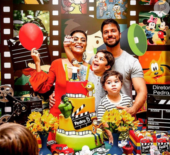 Juliana Paes comemorou o aniversário do filho mais velho, Pedro, com a família