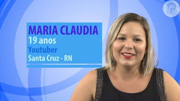 'BBB 16': Maria Claudia é youtuber e tem 19 anos