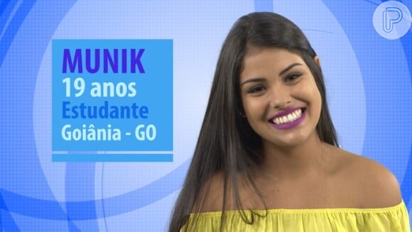 'BBB 16': Munik tem 19 anos, é estudante e nasceu em Goiânia (GO)