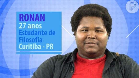 'BBB 16': Ronan tem 27 anos, estuda Filosofia e é do Paraná