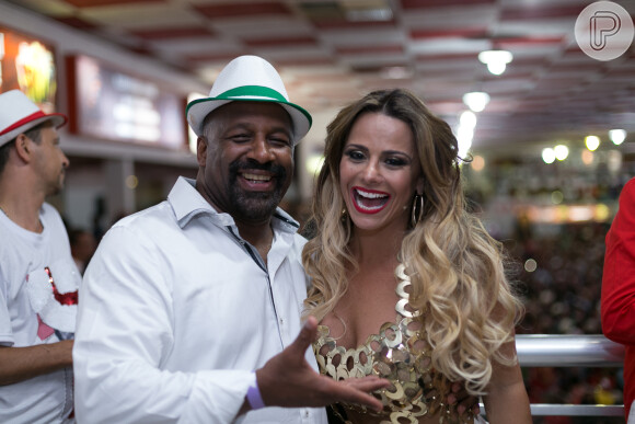 Fábio Assunção e Viviane Araújo na quadra do Salgueiro