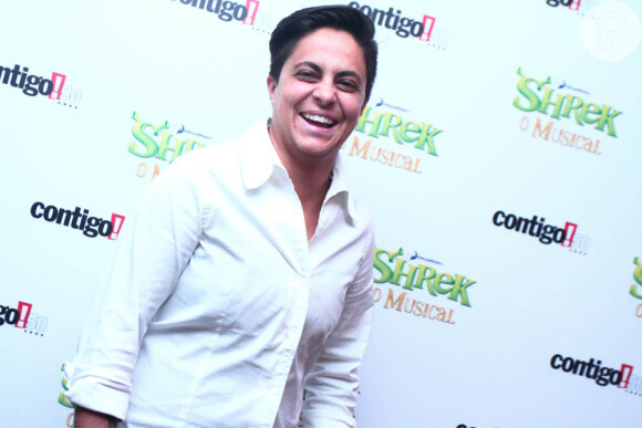 Thammy prestigia a pré-estreia do espetáculo 'Shrek', em São Paulo, em 9 de setembro de 2013