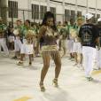 Cris Vianna mostrou samba no pé durante ensaio da Imperatriz para o Carnaval na Marquês de Sapucaí