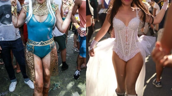 Carnaval:Leandra Leal e Alessandra Negrini curtem bloco de Daenerys e noiva sexy