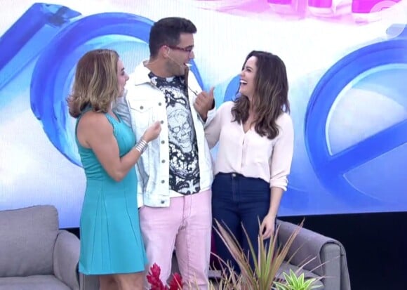 André Marques recebeu Fernanda Vasconcellos durante o 'Mais Você' em setembro de 2015: 'Ela fala que eu sou o melhor ex-namorado que ela já teve'