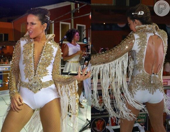 Claudia Leitte se vestiu de Elvis Presley para puxar o seu bloco no circuito Barra-Ondina
