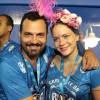Leandra Leal e o marido, Alexandre Youssef, foram ao camarote da Boa na Sapucaí