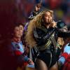 Beyoncé na apresentação no intervalo do Super Bowl, que aconteceu no domingo, 7 de fevereiro de 2016