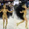 Claudia Leitte veio com figurino de R$ 100 mil, banhado a ouro, representando a Mocidade Independente de Padre Miguel neste domingo, 7 de fevereiro de 2016