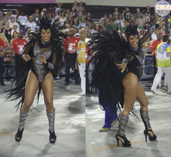 Juliana Alves desfilou pela Unidos da Tijuca e ousou com modelito transparente e estilo body. A atriz investiu R$ 60 mil para representar a vespa rainha da escola carioca