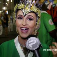 Carla Diaz revela dieta do dia do desfile:'Paçoca. Dá energia sem inchar'. Vídeo