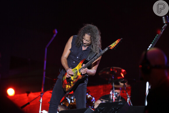 O guitarrista Kirk Hammett se apresentou com o Metallica no festival