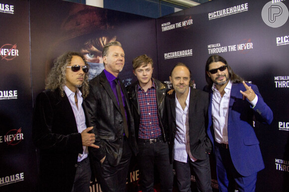 Antes de desembarcar no Brasil, a banda Metallica compareceu à premiére do filme 'Through the Never' no Metreon Theater, em San Francisco, na Califórnia, na segunda-feira, 16 de setembro de 2013