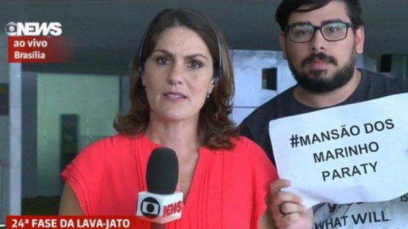 Homem critica Globo durante cobertura ao vivo da Lava Jato: 'Mansão dos Marinho'