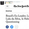 Bruno Gagliasso protestou no Twitter, compartilhando uma capa do 'The New York Time'
