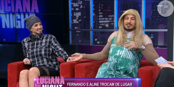 Aline Gotschalg e Fernando Medeiros trocam de papel na TV e ela diz: 'Já saí de casa sem calcinha'. Revelação foi feita na noite de terça-feira, 09 de março de 2016