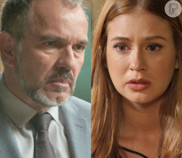 Germano (Humberto Martins) revela a Eliza (Marina Ruy Barbosa) que é seu pai