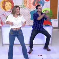 Maíra Charken e Joaquim Lopes dançam 'É o Tchan' no 'Vídeo Show': 'Arrasou'