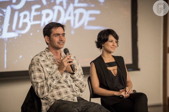 Vinícius Coimbra e Andreia Horta conversaram com a imprensa e universitários sobre a novela 'Liberdade, Liberdade', que estreia em 12 de abril de 2016
