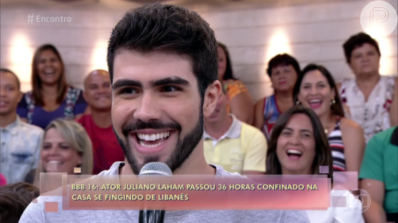 Juliano Laham, o ator que encarnou um libanês e passou 36 horas confinado no 'BBB16', participou do 'Encontro com Fátima' nesta terça-feira, 22 de março de 2016