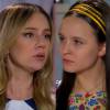 Rebeca (Juliana Baroni) pede desculpas para Manuela (Larissa Manoela), mas a menina se recusa a perdoar a mãe, na novela 'Cúmplices de um Resgate'