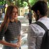 Eliza (Marina Ruy Barbosa) encontra Jonatas (Felipe Simas) e pergunta se o namoro dele acabou por sua causa, na novela 'Totalmente Demais'