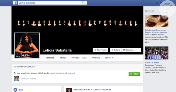 Letícia Sabatella conseguiu recuperar a página do Facebook, que havia sido bloqueada após denúncias