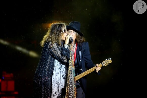 Steven Tyler e Joe Perry, da banda Aerosmith, fazem show para o público do Rio de Janeiro