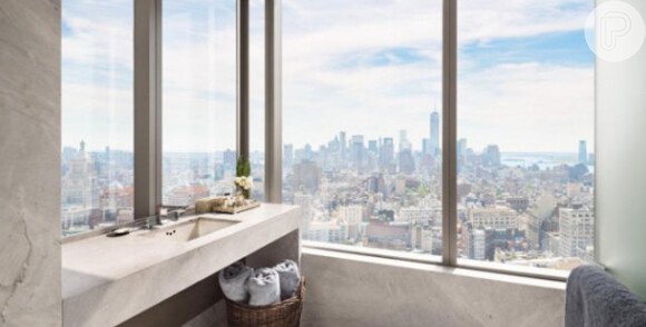 Gisele Bündchen e Tom Brady terão uma visão única de Nova York da pia do banheiro