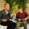 Xuxa entrevistou o cantor para o programa 'TV Xuxa' de dia das crianças em 2011. Na ocasião, a apresentadora tocou instrumentos musicais com Bieber