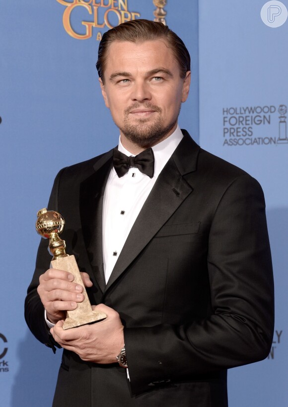 Leonardo DiCaprio venceu o Globo de Ouro de Melhor Ator - Comédia ou Musical por sua atuação em 'O Lobo de Wall Street'