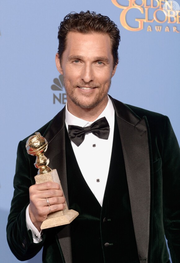 Matthew McConaughey venceu o Globo de Ouro de Melhor Ator - Drama por sua atuação em 'Clube de Compras Dallas'