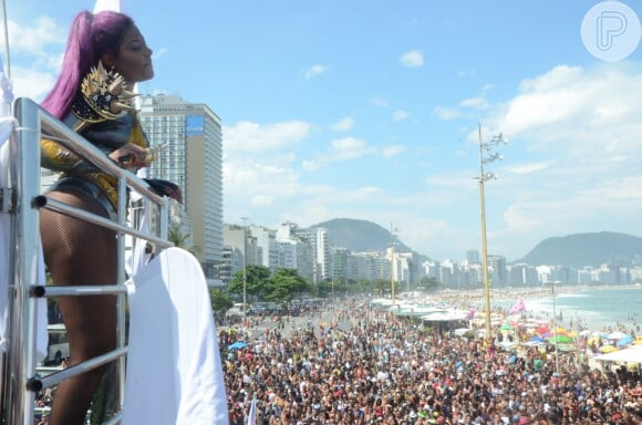 Ludmilla empolgou o público que lotou a praia de Copacabana, no Rio