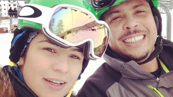Paula Morais e Ronaldo curtem aula de snowboard na Suíça: 'Me mata de alegria'