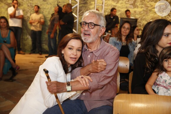 Julia Lemmertz e Paulo José no lançamento da novela 'Em Família' na manhã desta quarta-feira, 22 de janeiro de 2014 no Rio de Janeiro