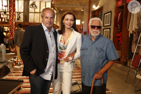 Jayme Monjardim, Julia Lemmertz e Manoel Carlos no lançamento da novela 'Em Família' na manhã desta quarta-feira, 22 de janeiro de 2014 no Rio de Janeiro