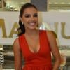 Mariana Rios sorridente na inauguração da loja Magnum, no shopping Iguatemi, em São Paulo, nesta quinta-feira, 20 de fevereiro de 2014