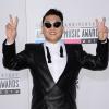 Psy, o rapper do momento, estava feliz da vida na premiação